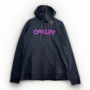 Y2K Oakley Teddy Full Zip Hoodie Men’s Sz S Blackout Ultra Purple Sweatshirt
